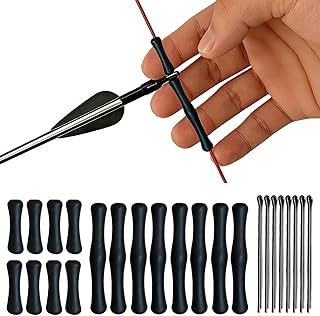 8-Set Archery Bowstring Finger Guard, Bow String Finger Savers, Recurve & Traditional Archery Fingers Guard, Fits Open-End Bowstring, Essential Accessories for Hunting, Target Practice, Black