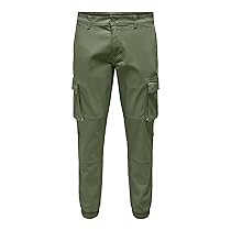 Only & Sons Pantaloni Cargo Male ONSCAM ringiovaniti Pantaloni Cargo, Verde – Deep Lichen Green, 29W x 34L