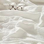 100% Muslin Cotton White Queen Fitted Sheet Only with 16" Deep Pocket | 1 Pack Soft Breathable Absorbent Gauze Double Fitted Bottom Sheet, Minimalist Fluffy Wrinkle Mattress Protector, All Seasons