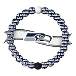 Lokai Silicone Beaded Bracelet for Men & Women, NFL Football Collection - Seattle Seahawks, Logo, Extra Large - Silicone Jewelry Fashion Bracelet Slides-On for Comfortable Fit