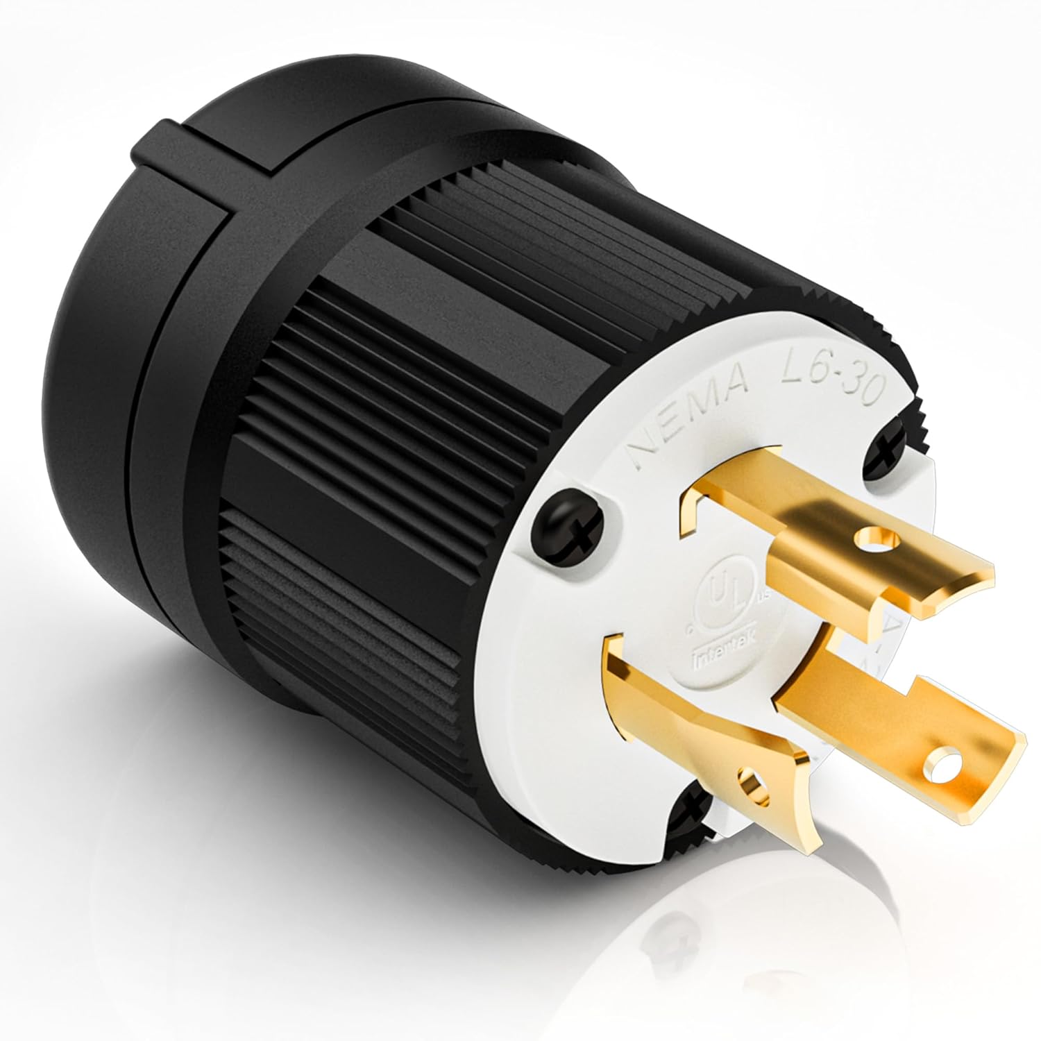 NEMA L6-30R Locking Connector, Generator Twist Lock Adapter Female Plug, 30 Amp, 250 Volt, 2 Pole, 3 Wire Grounding, Heavy Duty Industrial Grade, Electrical Replacement Connector, ETL Listed