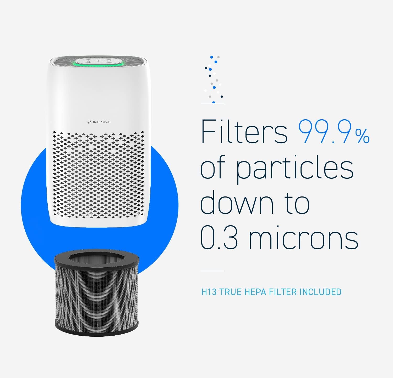 HATHASPACE HARMONY 600 H13 True HEPA Filter Replacement for HSE600 Air Purifier, 4-Stage Air Purifier Filter with Activated Carbon & Dual Pre-Filters, Captures Dust, Smoke, Odors, VOCs, 1 Pack