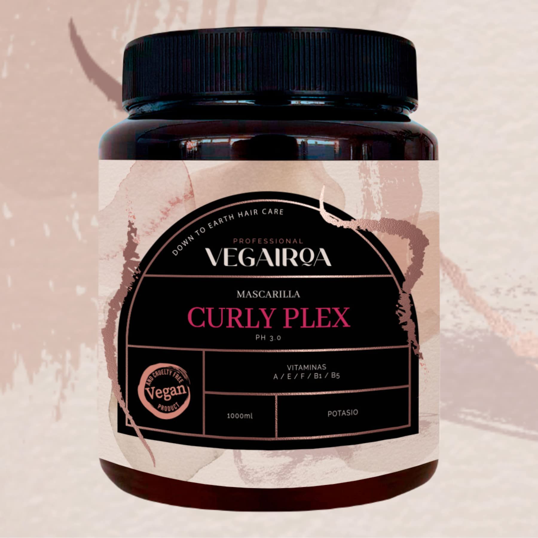 VEGAIROA. Curly Plex Curly Curly Defined Curl Mask No Grid, Deep Moisturising for Curly or Wavy Hair Parabens Free 1000ml - Image 2