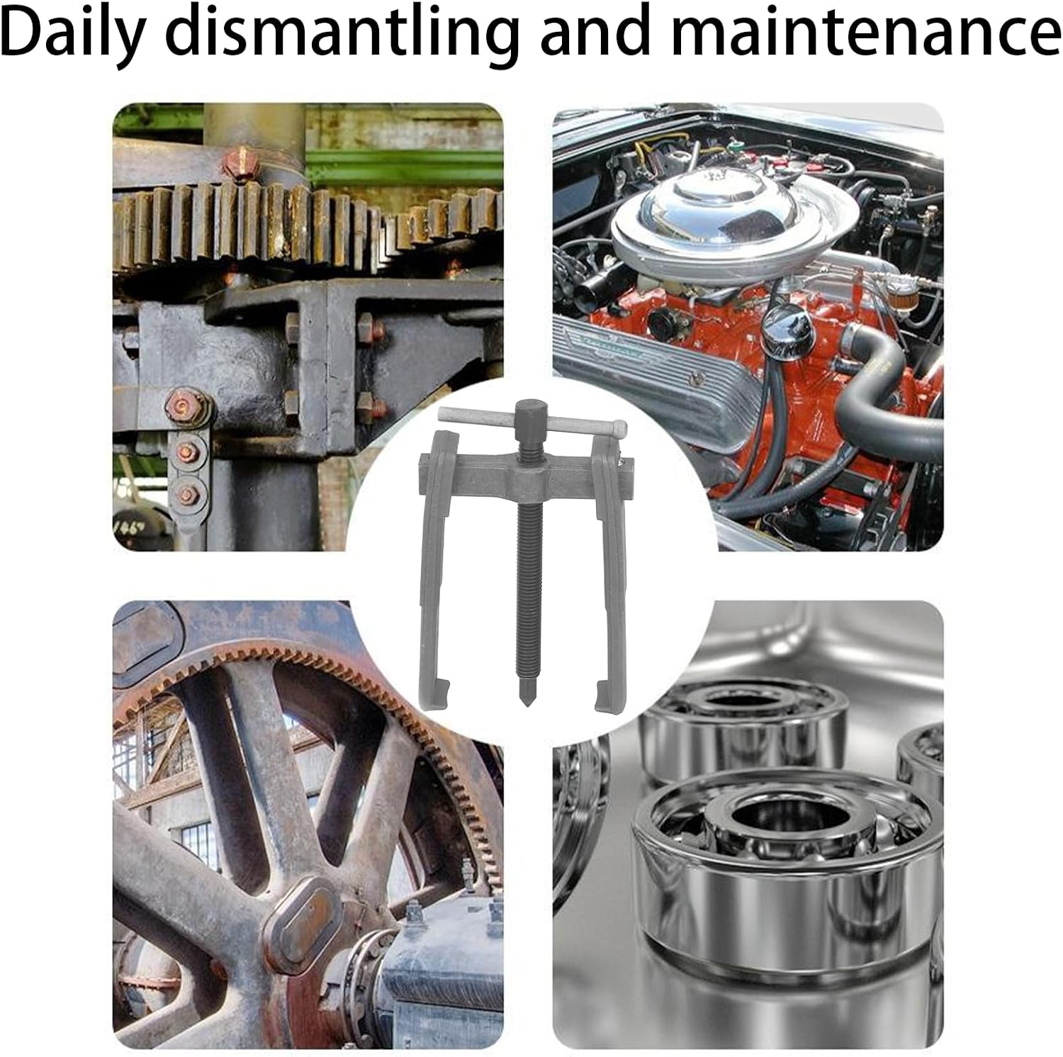 Bearing Puller,Gear Puller,Pulley Puller,Adjustable 2 Jaw Carbon Steel Pump Pulley Remover Tool, German Style Crossbeam for Electric Vehicle Bearings, Agricultural Machinery Bearings