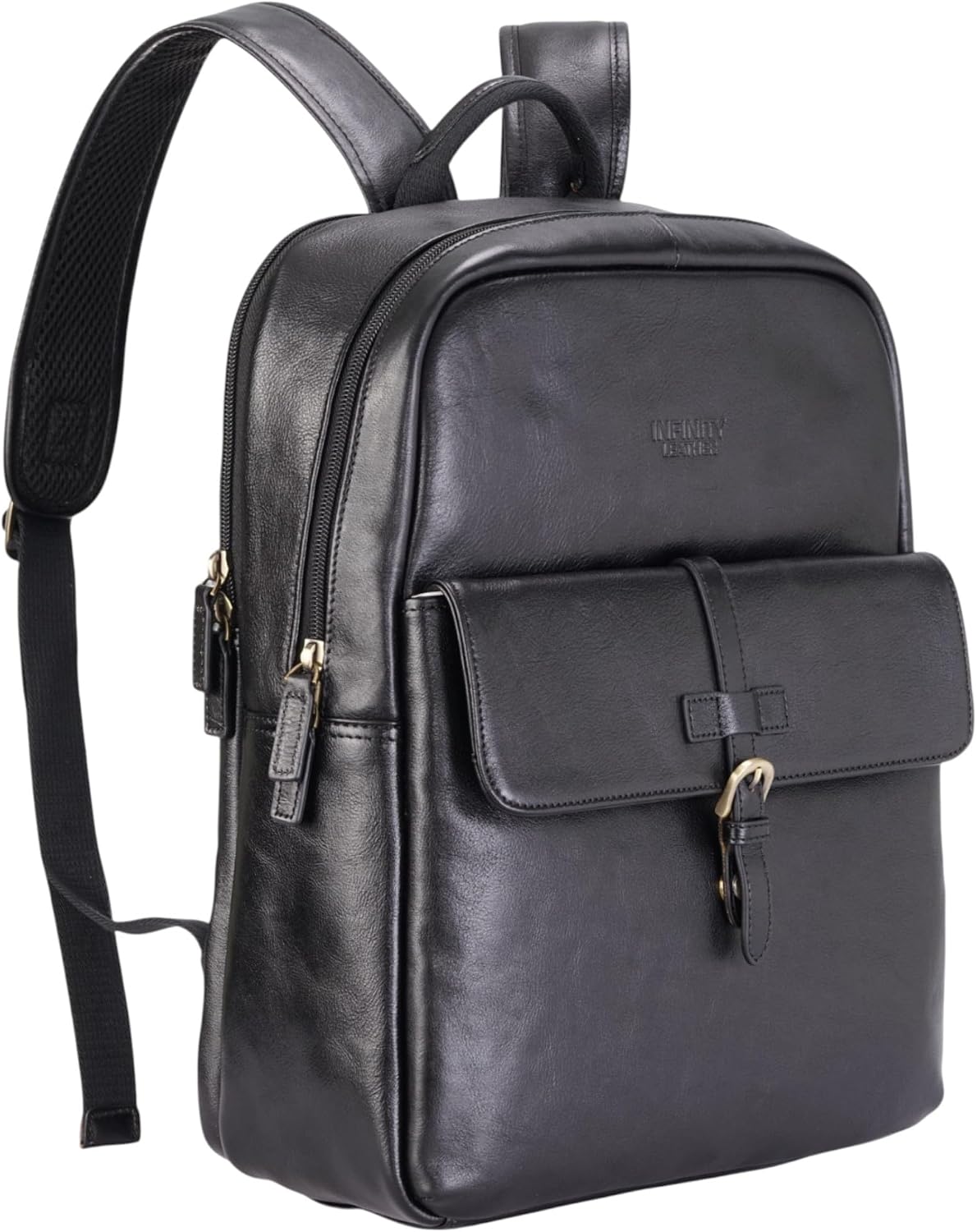 Genuine Leather Backpack Rucksack – Vintage Laptop Bag Fits 15.6” – Cowhide Travel Shoulder Bag for Men & Women – 14L Daypack