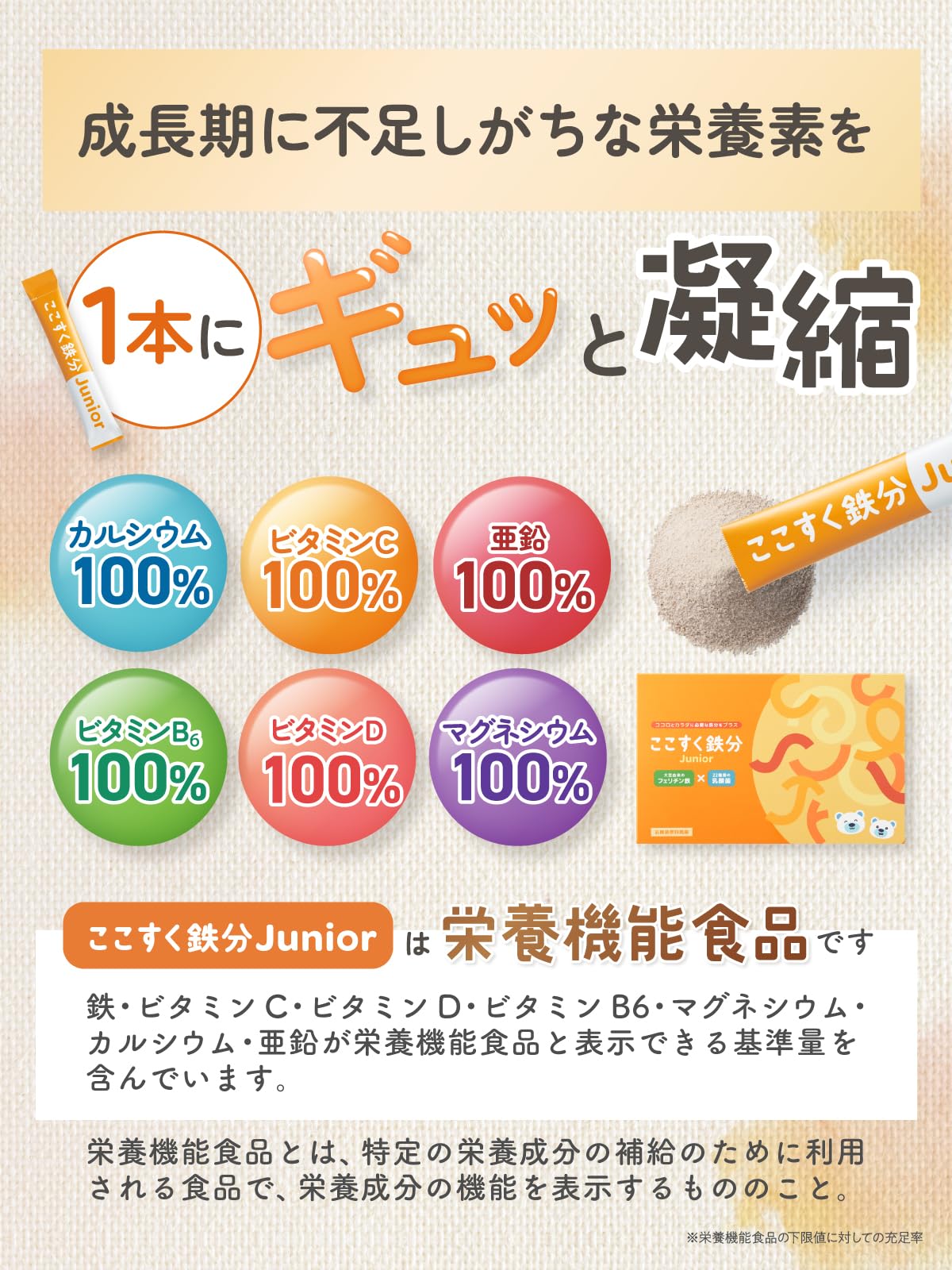 Amazon | ここすく鉄分 ジュニア 鉄分 子供 フェリチン鉄 7.0mg配合