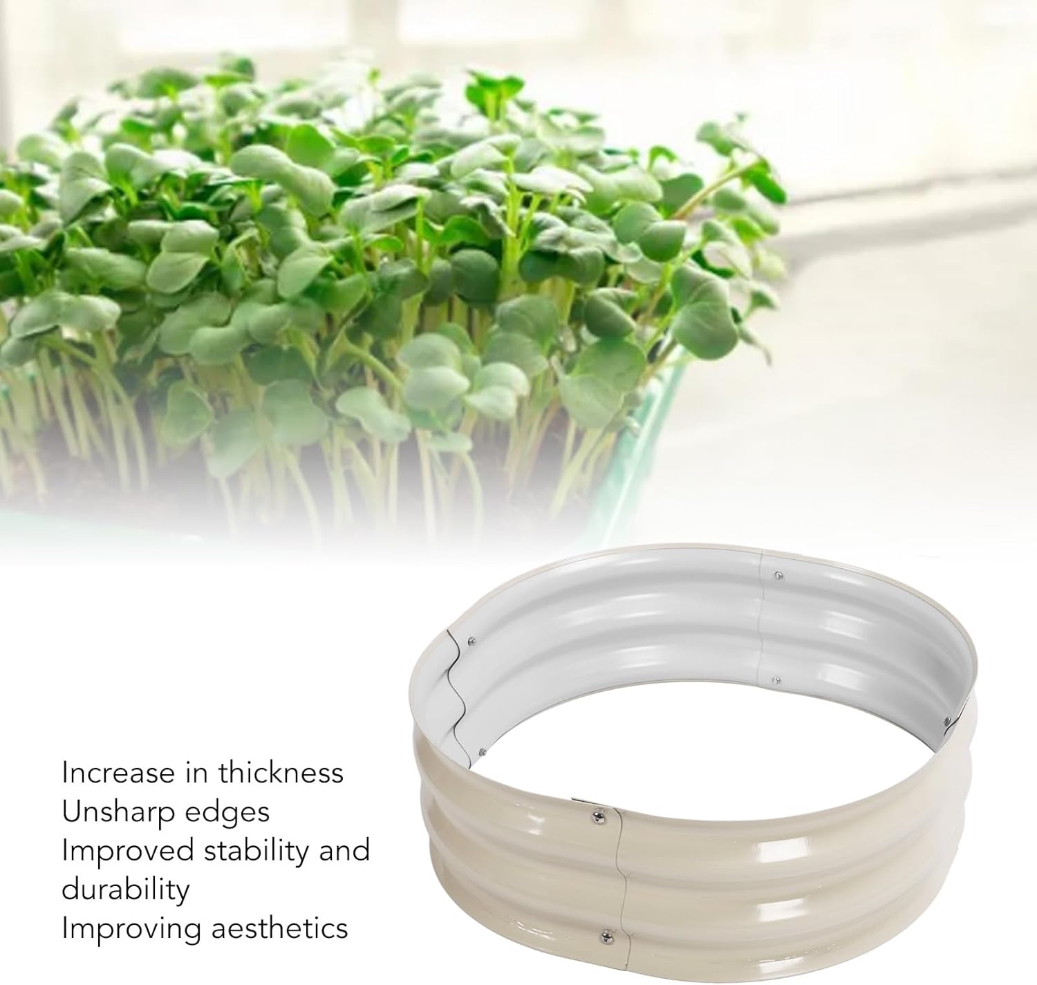 CCYLEZ Raised Garden Bed Kit, Fruits Vegetables Flowers Planter Box Beautiful Appearance Wrapping for Garden for Home (White)