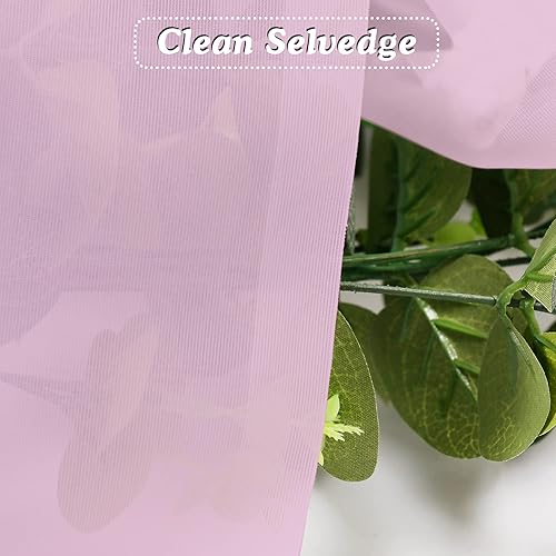 Miniatura 2 de OVZME Cortinas traslúcidas de gasa, filtran la luz, con jareta doble para cortinero, para cocina, dormitorio y sala de estar, 2 paneles, 42 pulgadas