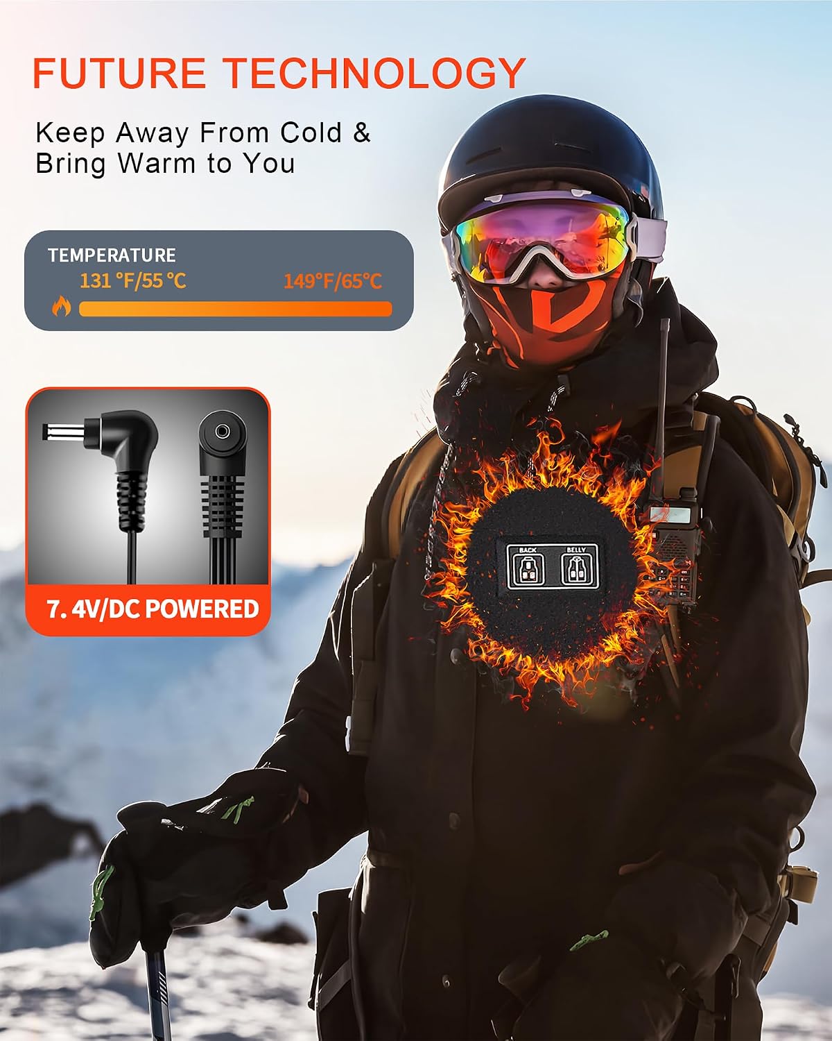 Heated Vest for Men Women - Fleece Heating Vest with 7.4V Battery Pack, Lightweight Insulated Electric Vest