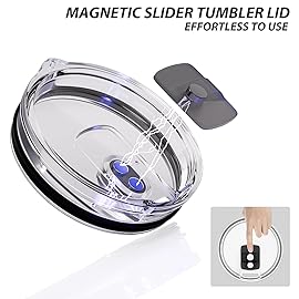 CeleVista 20 oz Tumbler Lid for YETI, Replacement Lid for YETI, 3 Pack Magnetic Travel Spill Proof Cup Covers with Slide Switch for 20 oz Tumbler & 10oz Lowball, 10 oz Mug, BPA Free (3 Pack)