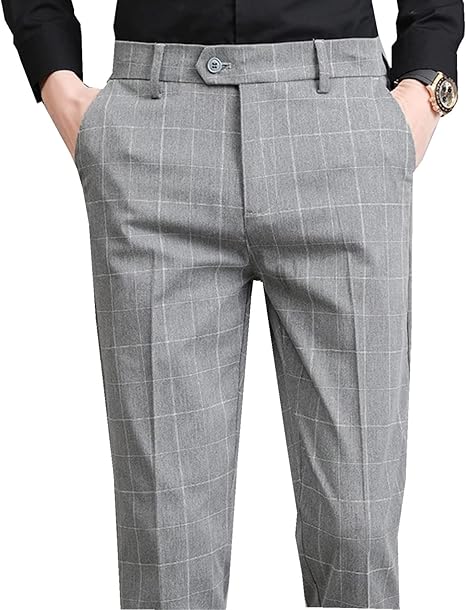 Amazon Co Jp メンズスーツパンツ サマーメンズオフィスフォーマルパンツメンズシンレギュラーフィットメンズスーツパンツ メンズパンツ 色 Light Gray Size 30 ファッション