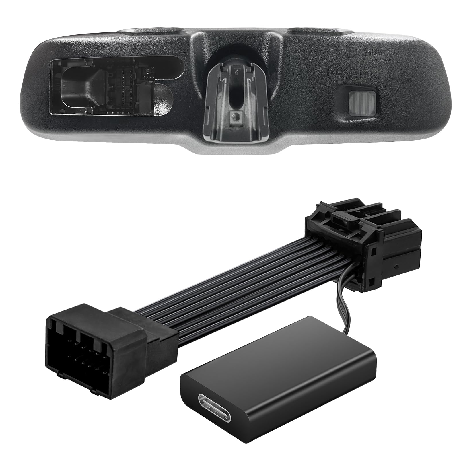 Mangoal Dashcam Power Adapter 16 Pin (Model D)Custom for Chrysler Town&Country Avenger Challenger Patriot Compass Wrangler and More,GPS Radar Mirror Camera Adapter,Connects to Rearview Mirror(Exposed)