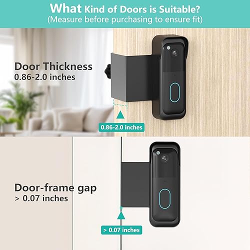 Miniatura 4 de Soporte de timbre Blink sin taladro, soporte de puerta antirrobo para cámara de timbre Blink totalmente nueva, kits de timbre de instalación rápida,