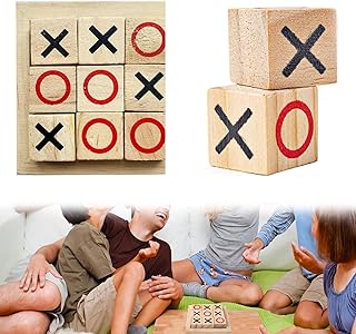 sinwec 10PCS Tic Tac Toe Wooden Mini Travel Games Portable Sturdy Safe Sustainable Noughts and Crosses for Home Decor Room Gifts for Vacation Breaks Coffee Break Family Time Travel for Child Adult