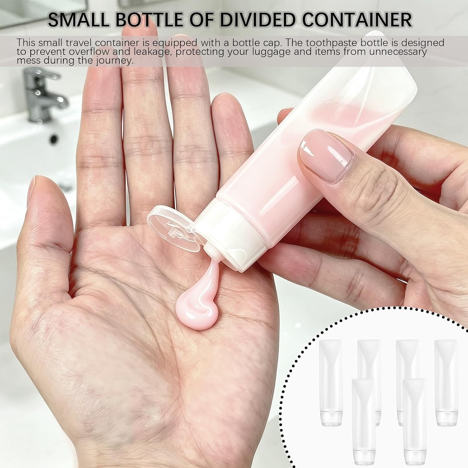 6PCS 1 oz Refillable Toothpaste Tubes with Labels Travel-Size Bottles Empty Refillable Toothpaste Tubes for Toiletry Makeup Travel Containers