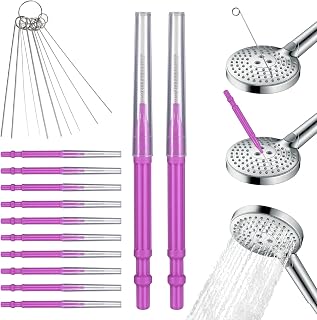 40 PCS Shower Head Cleaner Picks, Anti-Clogging Shower Head Cleaning Brush Small Hole with Storage Boxes, Showerhead Cleaning Brushes for Showerhead Household Bathroom (Purple)