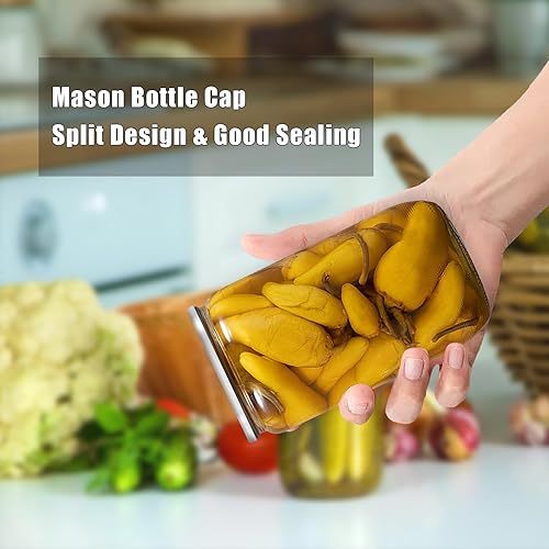 Miniatura 10 de Tapas de conservas de boca regular, 200 tapas de metal tipo frasco de vidrio de 2.756 in para botes de conservas de bola, Kerr, tapas a granel,