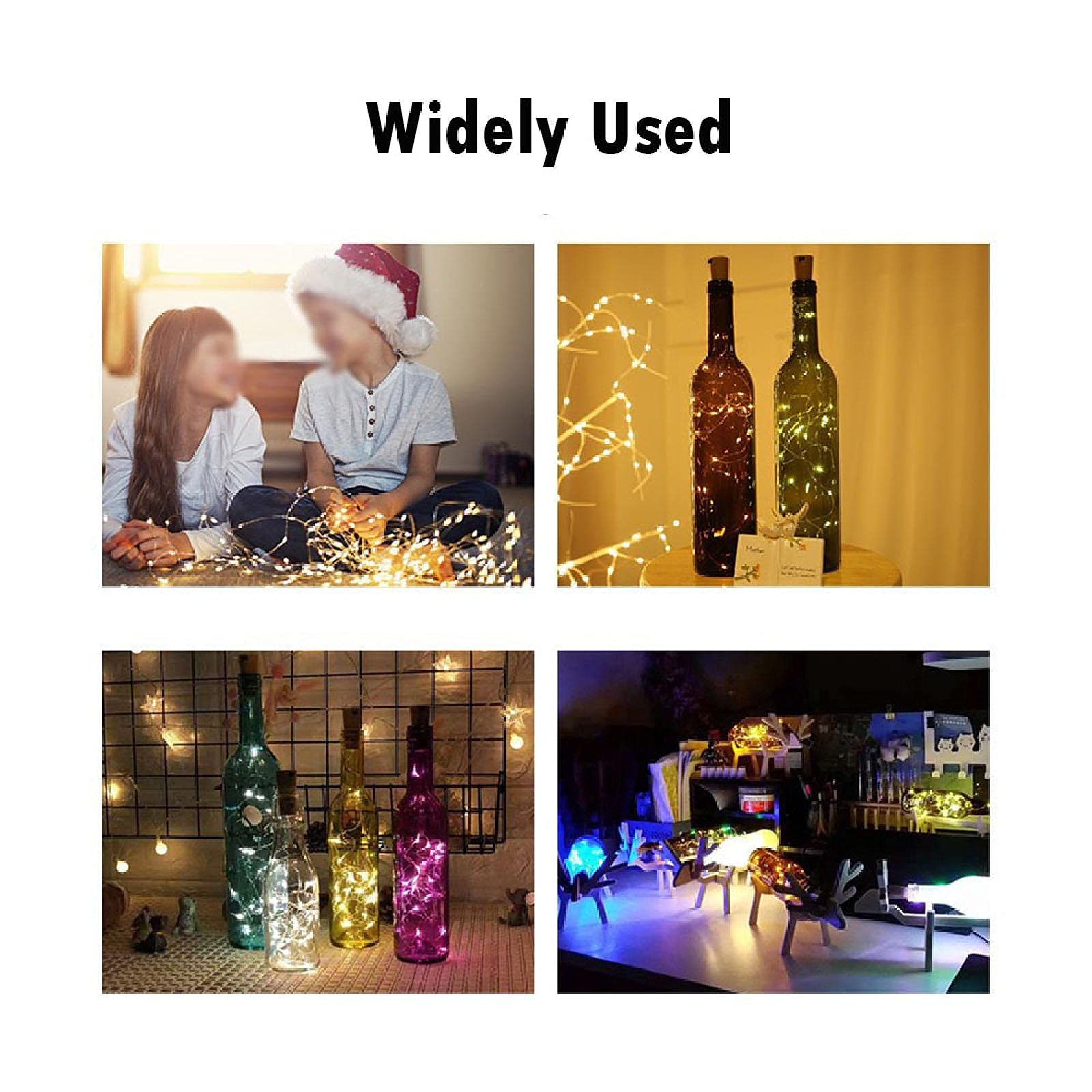 con 20 luces LED de alambre de cobre de 2 m, luces de hadas estrelladas para dormitorio, fiestas, bodas, 25 piezas