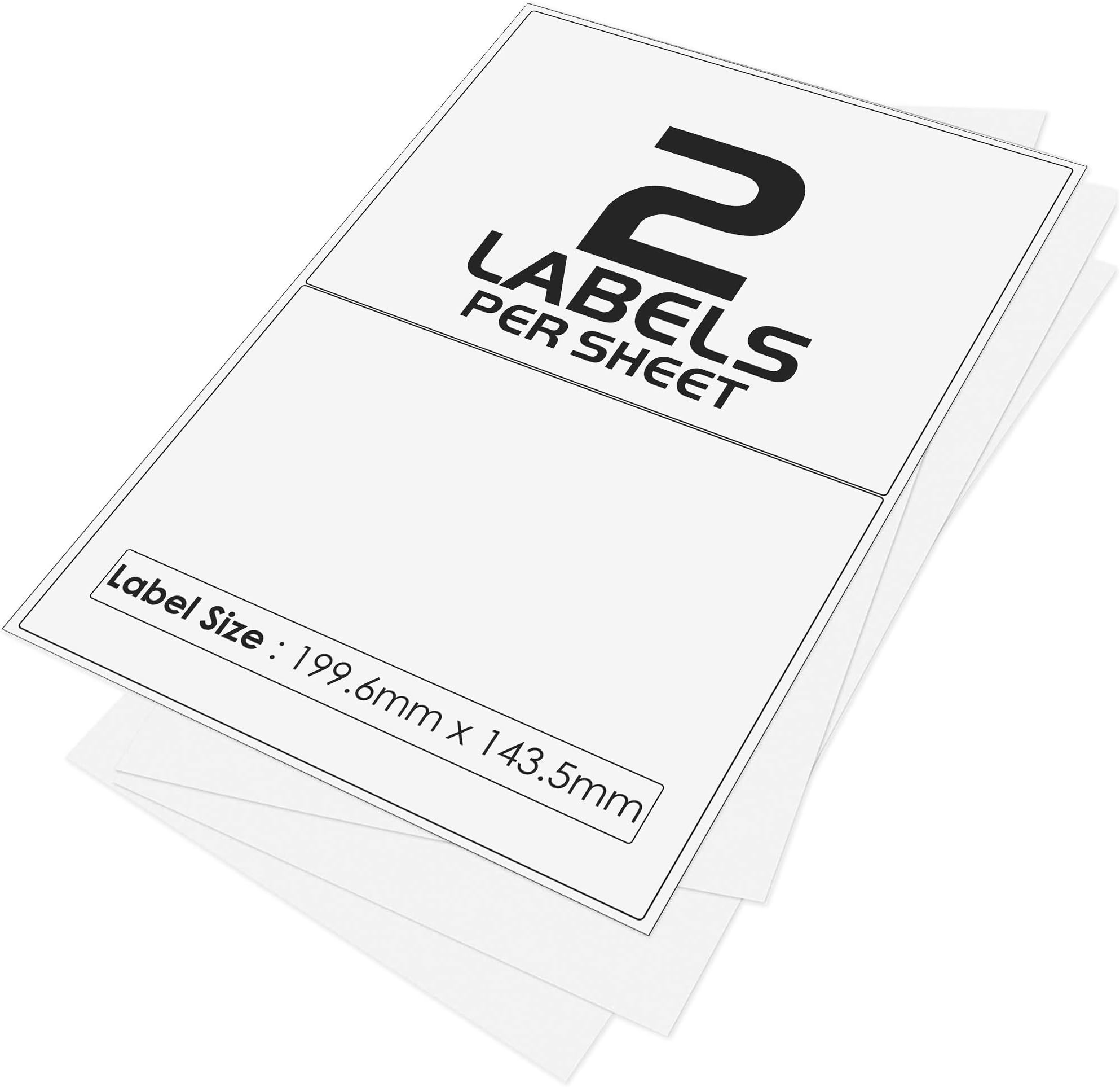 2 Per Page/Sheet, 200 Sheets (400 Sticky Label), iSOUL White Blank Matt Self-Adhesive A4 Address Shipping Labels Stickers, Laser Inkjet Compatible L7168/J8168 Printer Paper, 199.6 X 143.5 mm JAM Free