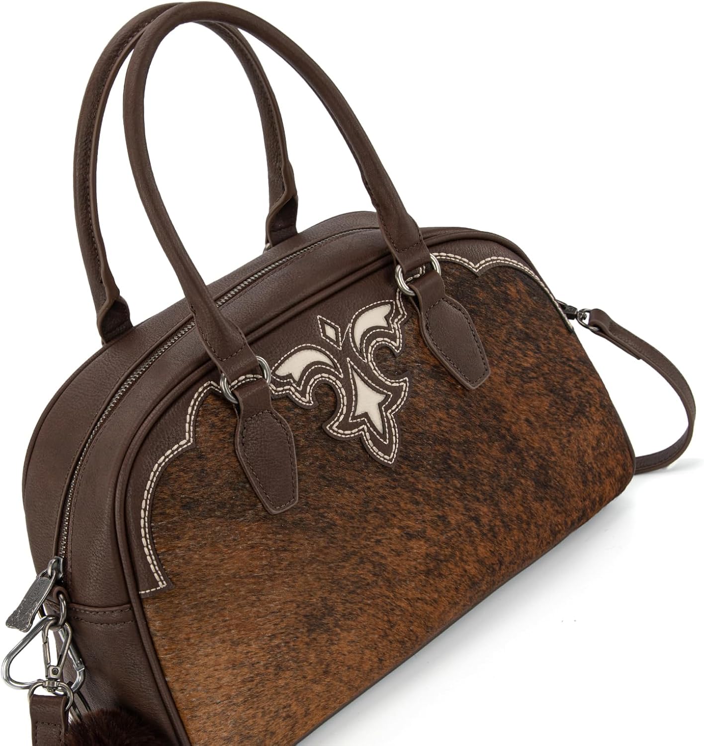 Trinity Ranch Mini Duffel Bag for Women Hair-on Cowhide Crossbody Bag - Image 7