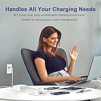 Vista 5 de USB C Fast Charger,100W GaN 6 Port Type USB C Charging Station Hub Block USBC Wall Charger Power Strip Adapter Plug Cube Brick USBC USB A for iPad