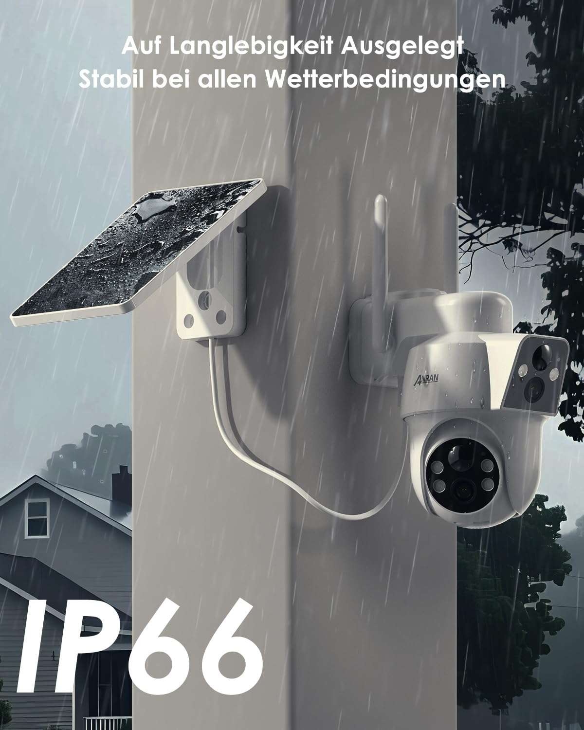 ANRAN 2MP+2MP Dual-Lens Überwachungskamera Aussen Sola WIFI6,180°/360°PTZ