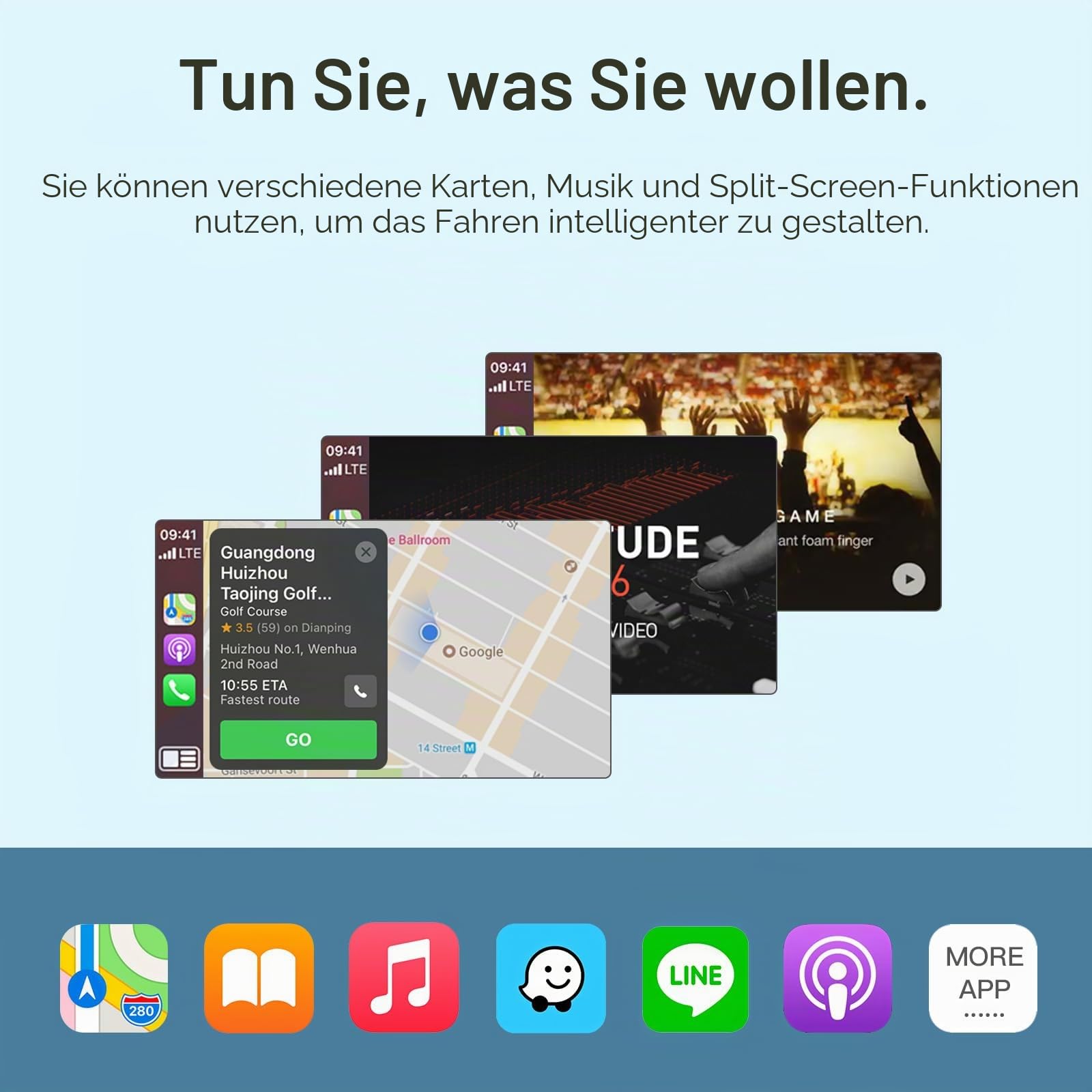 Drahtloses CarPlay und Android Auto Modul Fuer Volkswagen Skoda Octavia Golf 7 Polo Passat sowie Seat Leon GTI mit MIB/MIB2 System I Unterstuetzt Mirrorlink und OEM Fahrzeugfunktionen