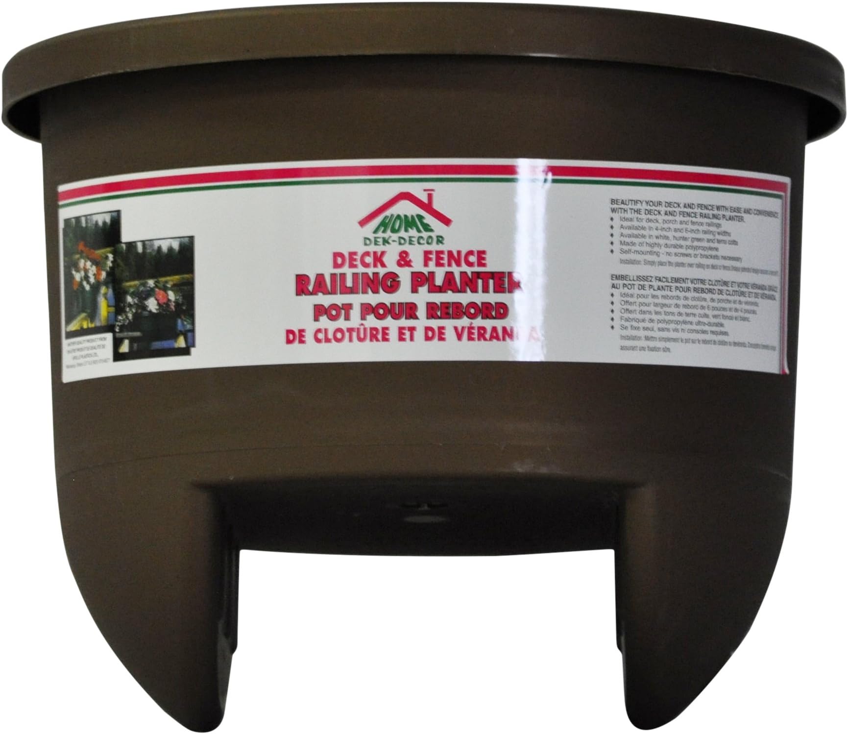 D2X4MOCHA Round Deck Planter, Mocha