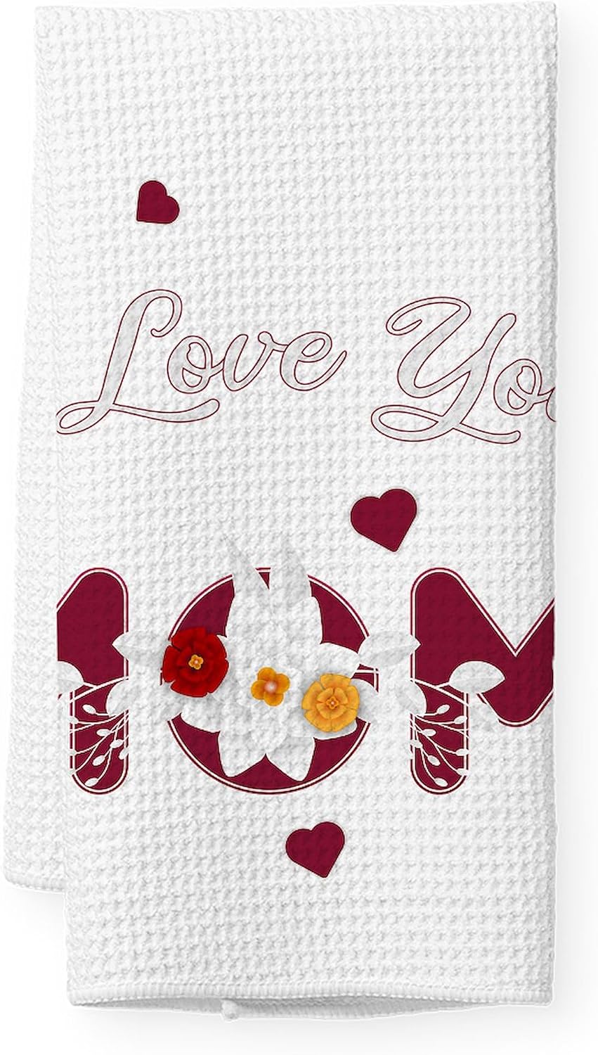 CafePress I Love You Mom Happy Mothers Day Tea Towel