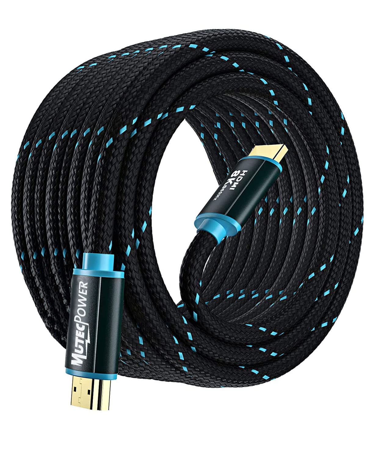 MutecPower 1 Metro 8K Cavo Di Prolunga HDMI 2.1V Ad Altissima Velocità 48Gbps 8K@60Hz & 18Gbps 4K@120Hz Con HDR, VRR E EARC - 30 AWG Omologato UL 1m Cavo Maschio A Femmina
