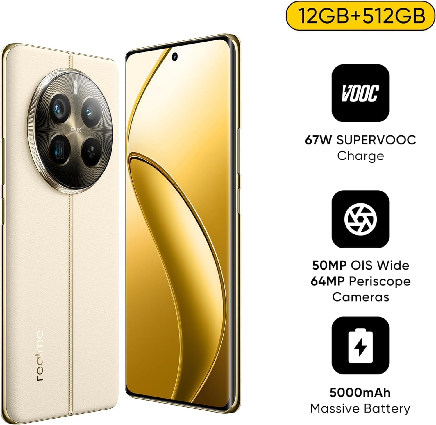 Realme 12 Pro+ 5G ベージュ12GB 512GB Amazon.com: realme 12 Pro+ Dual SIM 512GB ROM + 12GB RAM