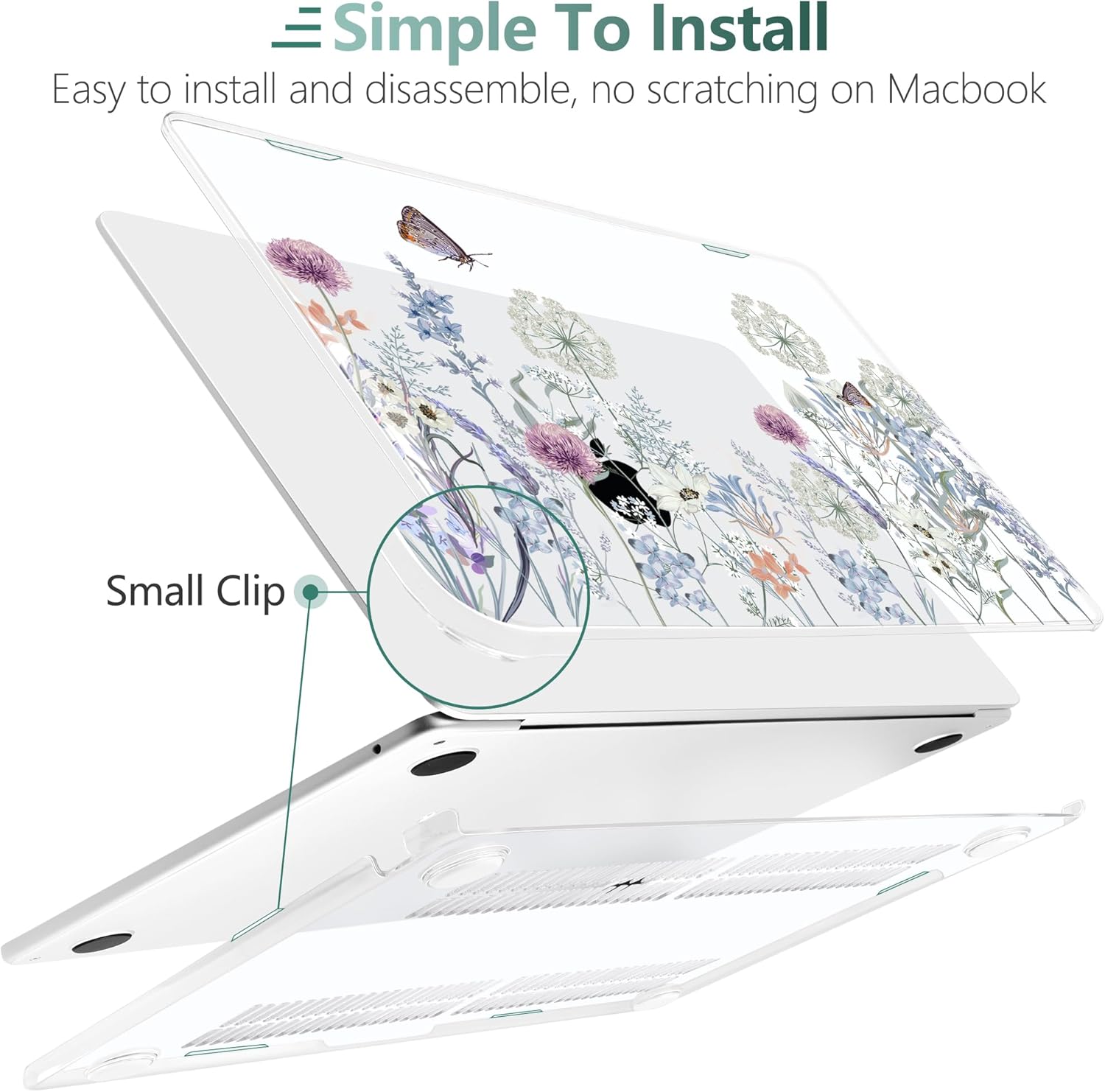 TWOLSKOO Compatible with MacBook Air 13 inch Case M5 2026 M4 2025 M3 M2 2024-2022 A3449 A3240 A3113 A2681, Plastic Hard Shell & Keyboard Cover for MacBook Air 13.6 inch Case, Dandelions