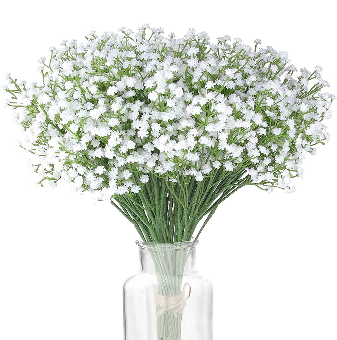 Uhky 12 Pcs Artificial Flowers Gypsophila Baby Breath Bouquets Fake Flowers for Home Decor Wedding Party Office DIY Decoration (8Pcs White-28cm)