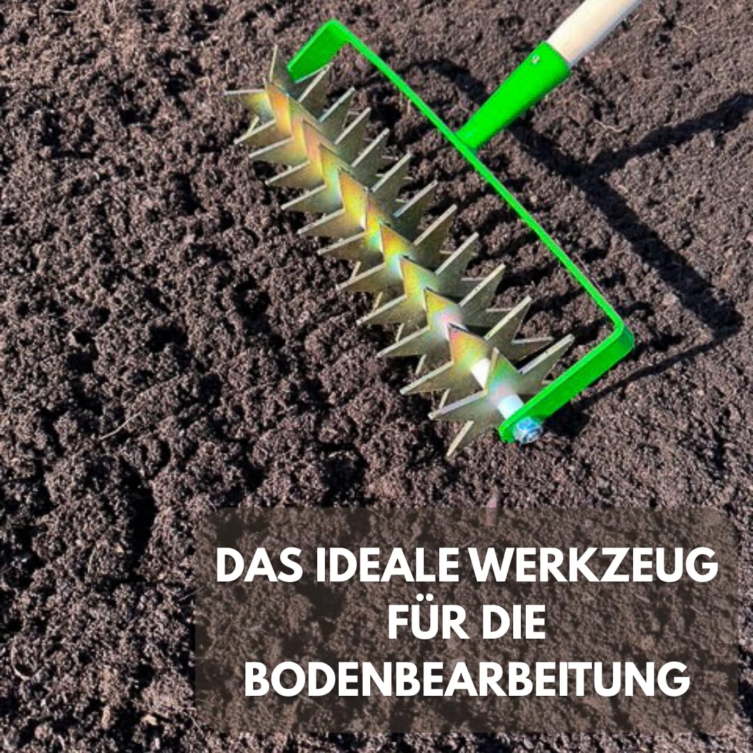 Kultivator Garten mit 12 Sternen, Gartenfräse 41 cm XXL, Gartenkralle, Sternfräse 1-Reihe, Rollkultivator, Gartengerät EU-Produktion