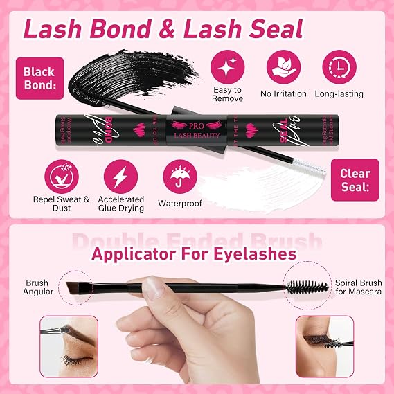 Fairy Cluster Lashes Kit D Curl Manga Eyelashes Individual Kit With Lash Bond And Seal Lash Remover Lash Tweezers Anime Cosplay Lashes Individual Cluster Kit 10-16mm
