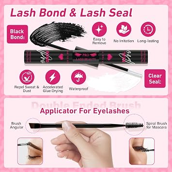 Fairy Cluster Lashes Kit D Curl Manga Eyelashes Individual Kit With Lash Bond And Seal Lash Remover Lash Tweezers Anime Cosplay Lashes Individual Cluster Kit 10-16mm