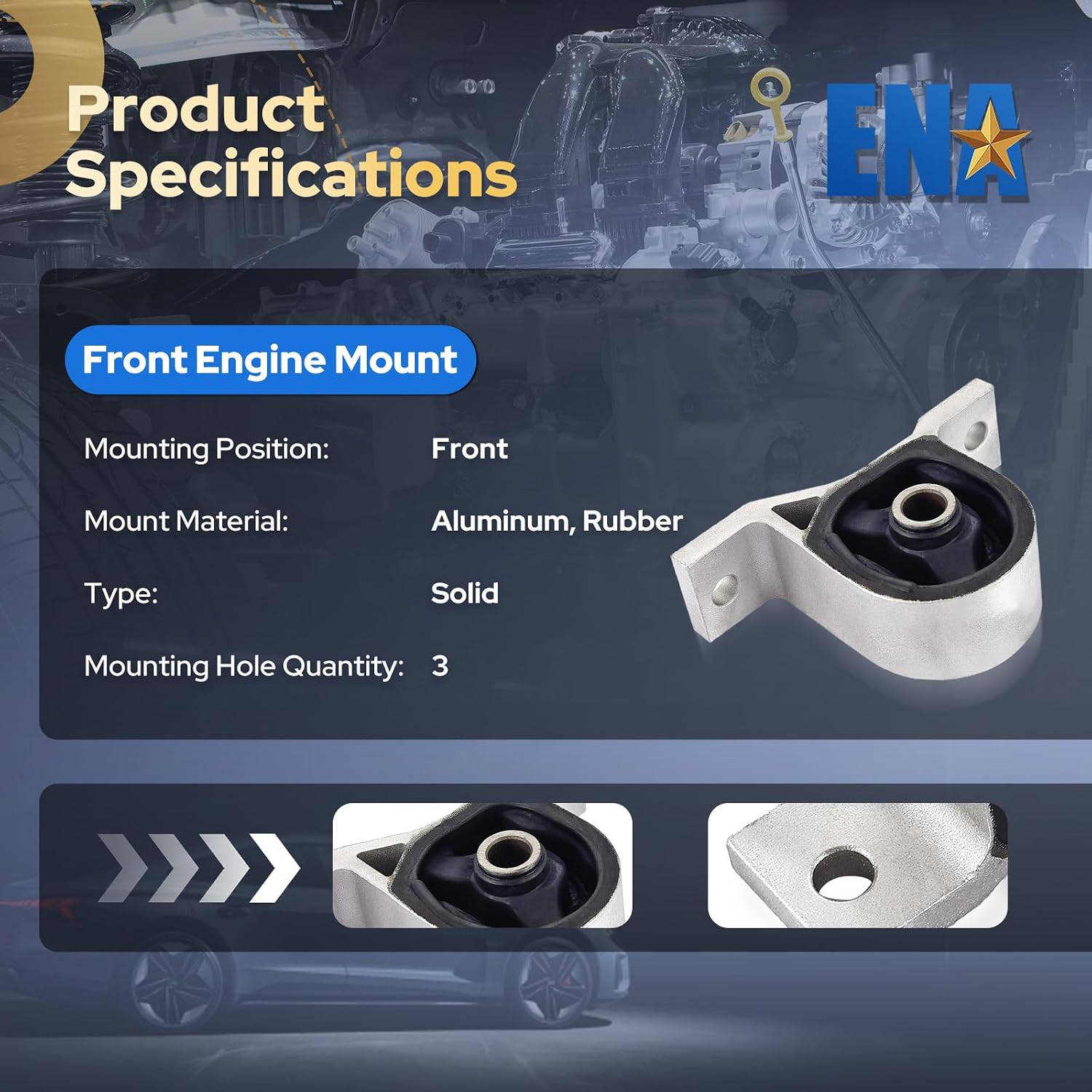 ENA Front Engine Mount Compatible with Acura Honda EL Civic 1.7L Auto Trans Replacement for A6595