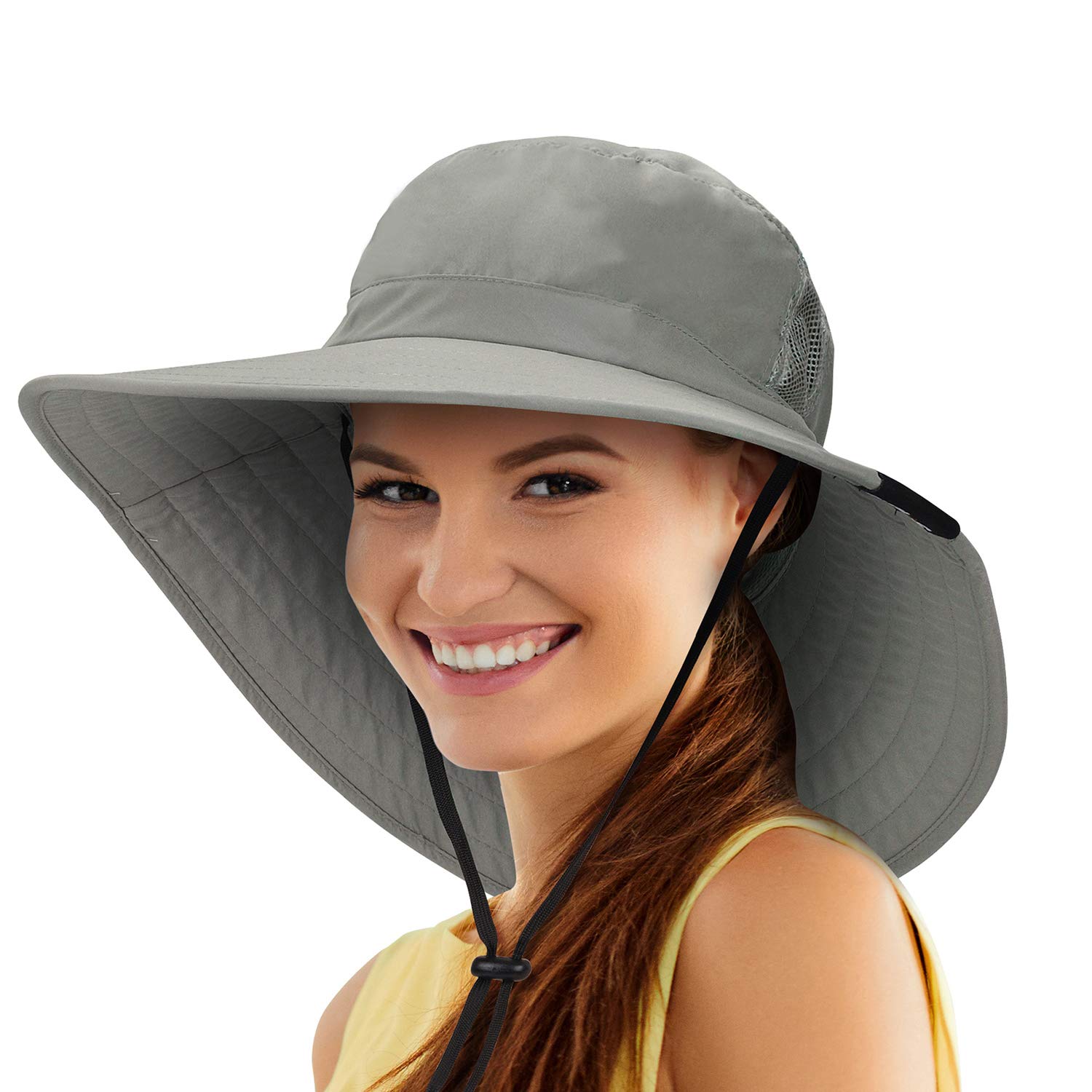 TirriniaWomens Sun Hat Extra Wide Hard Brim Large Boonie Fishing Safari Hiking Cap