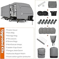 Vista 7 de Leader Accessories Cubierta a prueba de viento para cámper, 14 a 16 pies, extragruesa, antirrayos ultravioleta y Ripstop, con 4 cubiertas