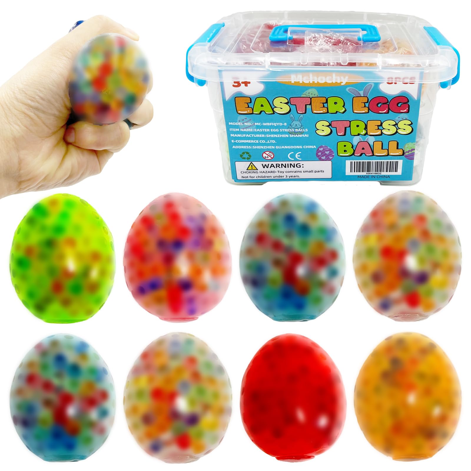 Amazon.com: 8 Pack Squishy Egg Stress Balls, Easter Basket 