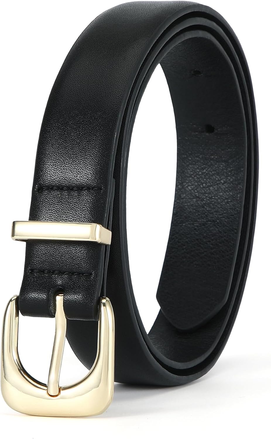 Earnda Belts for Women Faux Leather Waist Belt with Gold/Silver Buckle Casual Jeans Pants Dresses - Image 3