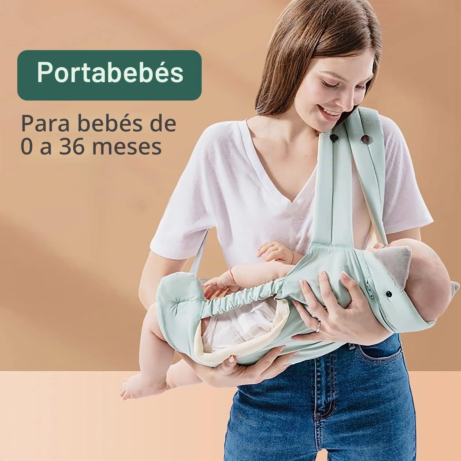 SONARIN 4 en 1 Mochila Portabebés Ligero,Suave Algodón Portabebés Transpirable Portador de Bebé Ergonómica para Recién Nacidos y Niños Pequeños 0-36 Meses,Todas las Posiciones(Azul)