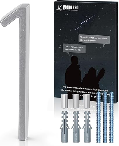 Miniatura 54 de VONDERSO - Letrero de dirección flotante de 5 pulgadas para exteriores de metal negro moderno para patio, calle y buzón, números de dirección Negro 1