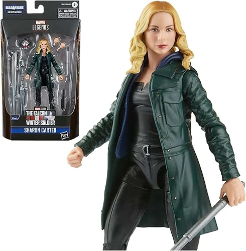 Miniatura 6 de Marvel Legends Series Sharon Carter - Figura de acción de 6 pulgadas, serie Disney+, MCU, incluye 4 accesorios y 2 piezas Build-A-Figure