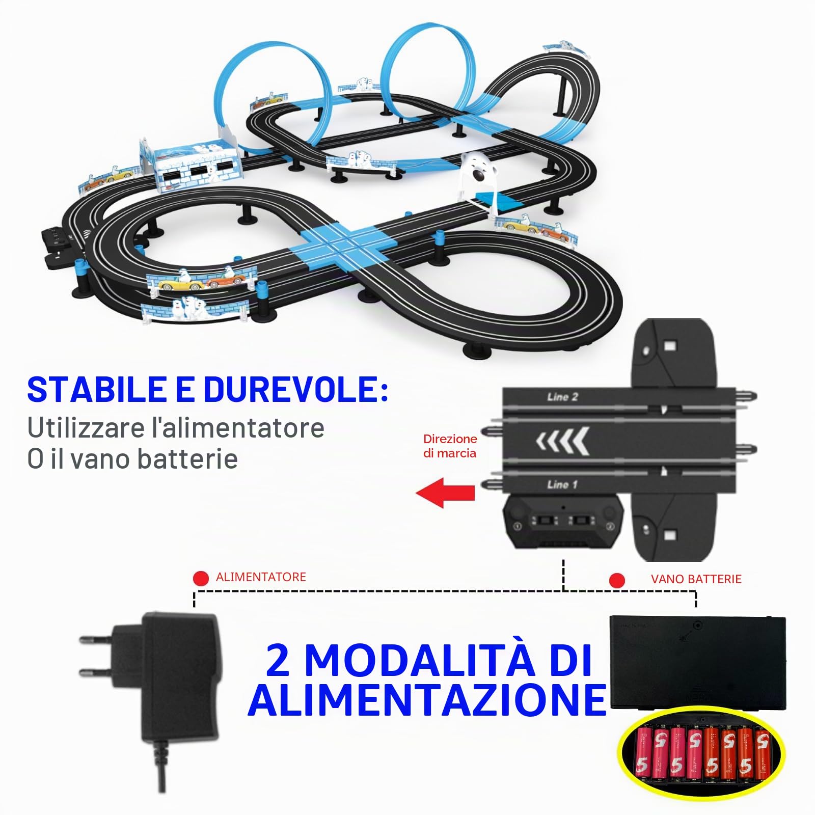 AGM MASTECH Serie Ad Alta Velocità Set di Piste da Corsa per Auto a Slot - Ufficiale Autorizzato, Circuito Elettrico e Accessori