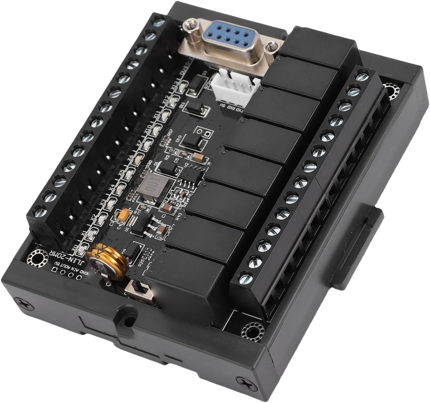 Eujgoov PLC Control Board Industrial Automation Programmable Logic Controller Module with 32Bit MCU Super Encryption for Work2 Software