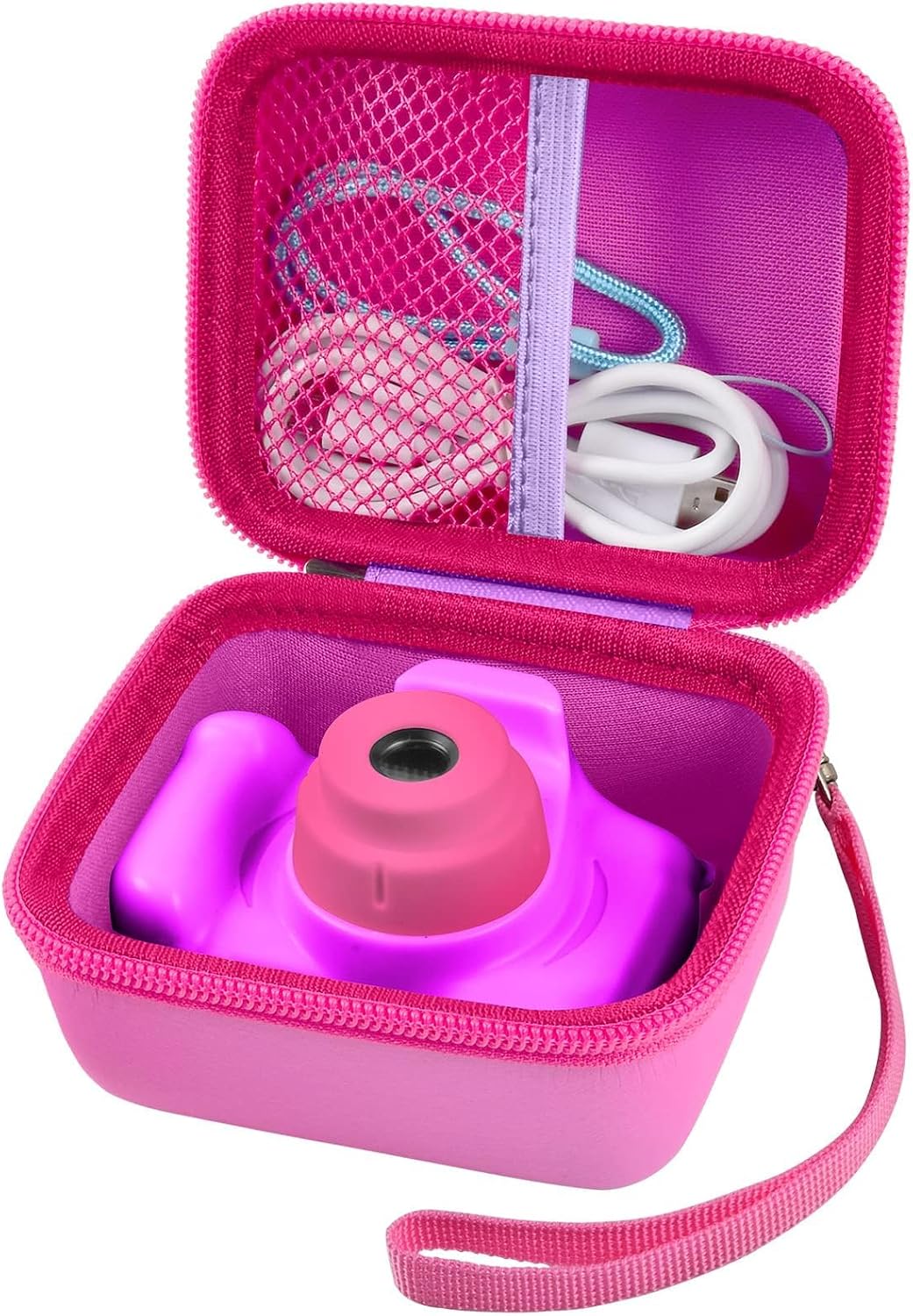 ANKHOH Kids Camera Case for Seckton for Desuccus for PROGRACE for GKTZ for Dylanto for Rindol for One'sMore for HANGRUI Digital Camera Storage Box Holder for Cable Accessory-Bag Only(Deep Blue)