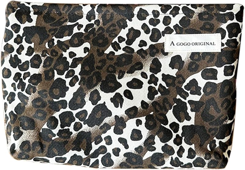 Necessaire YIGEBIZI com zíper, estampa animal print, 2 unidades