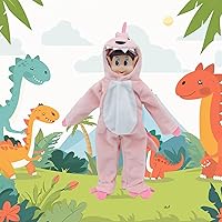Vista 2 de Accesorios y ropa para muñeca de elfo, conjuntos de vestimenta de dinosaurio con temática de alta costura, la muñeca no está incluida