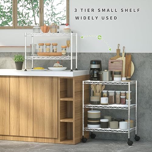 Miniatura 10 de Estantería de alambre de 4 niveles de 62 pulgadas de alto x 36 pulgadas de largo x 14 pulgadas de profundidad, estantes de almacenamiento de